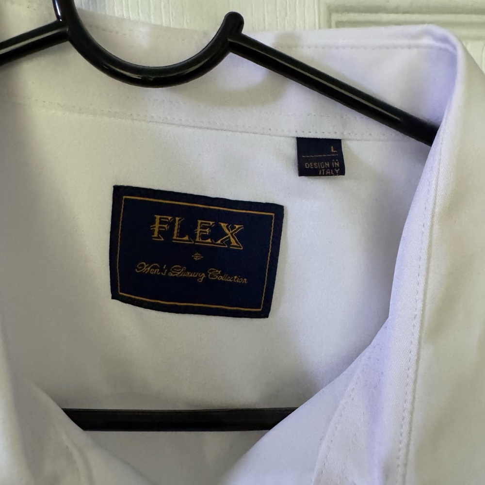 J.Ver Flex White Men's Dress Shirt